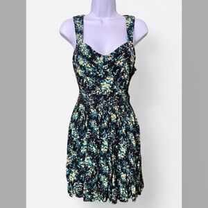 LC Lauren Conrad Floral Sundress Sweetheart Neckline/Heart Shape Back Cut-Out